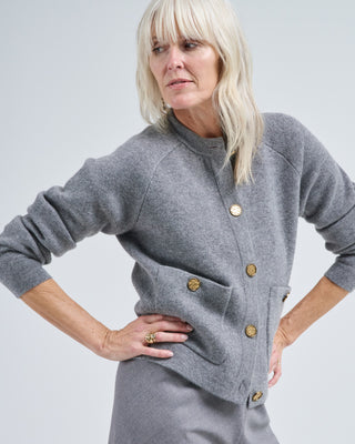 hammered button cardigan