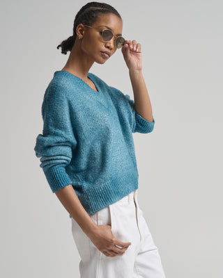 hand painted cotton v neck pullover