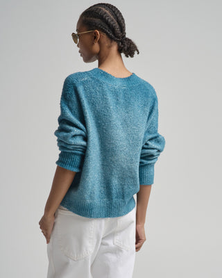 hand painted cotton v neck pullover