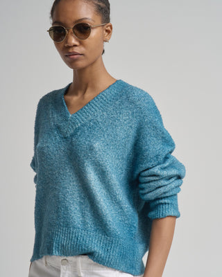 hand painted cotton v neck pullover