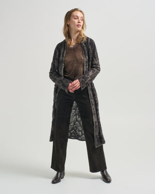hand painted leopard jacquard effect duster