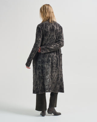 hand painted leopard jacquard effect duster