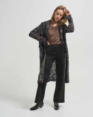 hand painted leopard jacquard effect duster