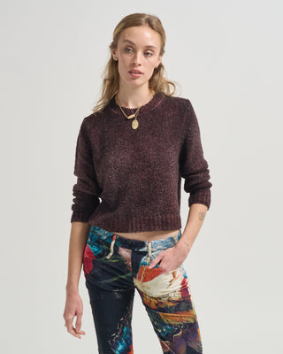 hand painted malfile merinos silk round neck pullover