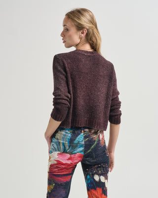 hand painted malfile merinos silk round neck pullover
