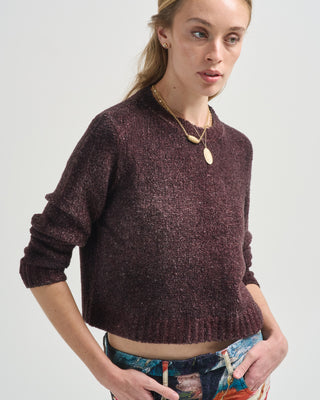 hand painted malfile merinos silk round neck pullover
