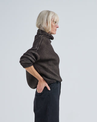 hand painted ribbed high neck pullover