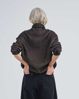 hand painted ribbed high neck pullover