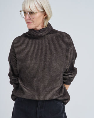 hand painted ribbed high neck pullover