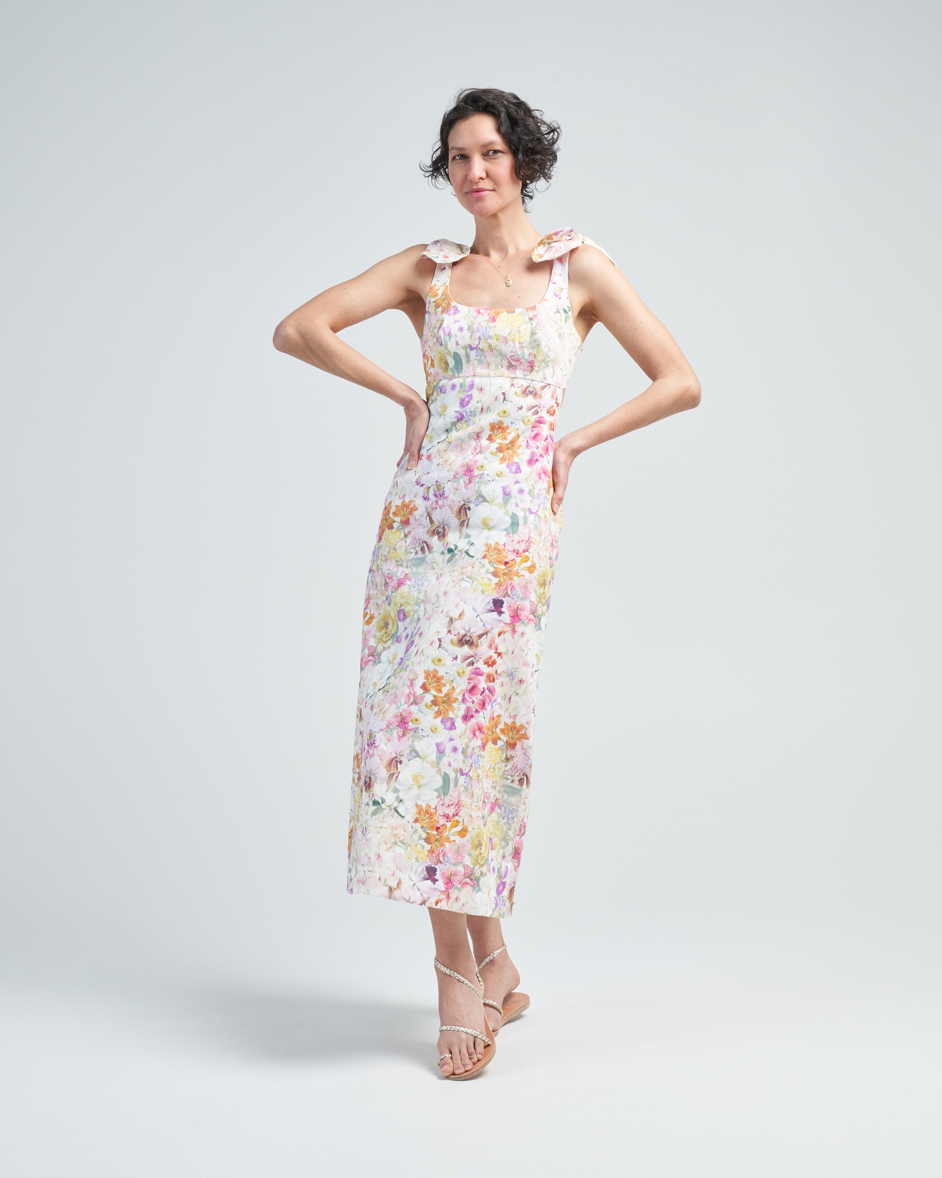 Zimmermann Harmony Tie Shoulder Midi Kaleidoscope Garden Zimmermann Harmony Tie Shoulder Midi Kaleidoscope Garden