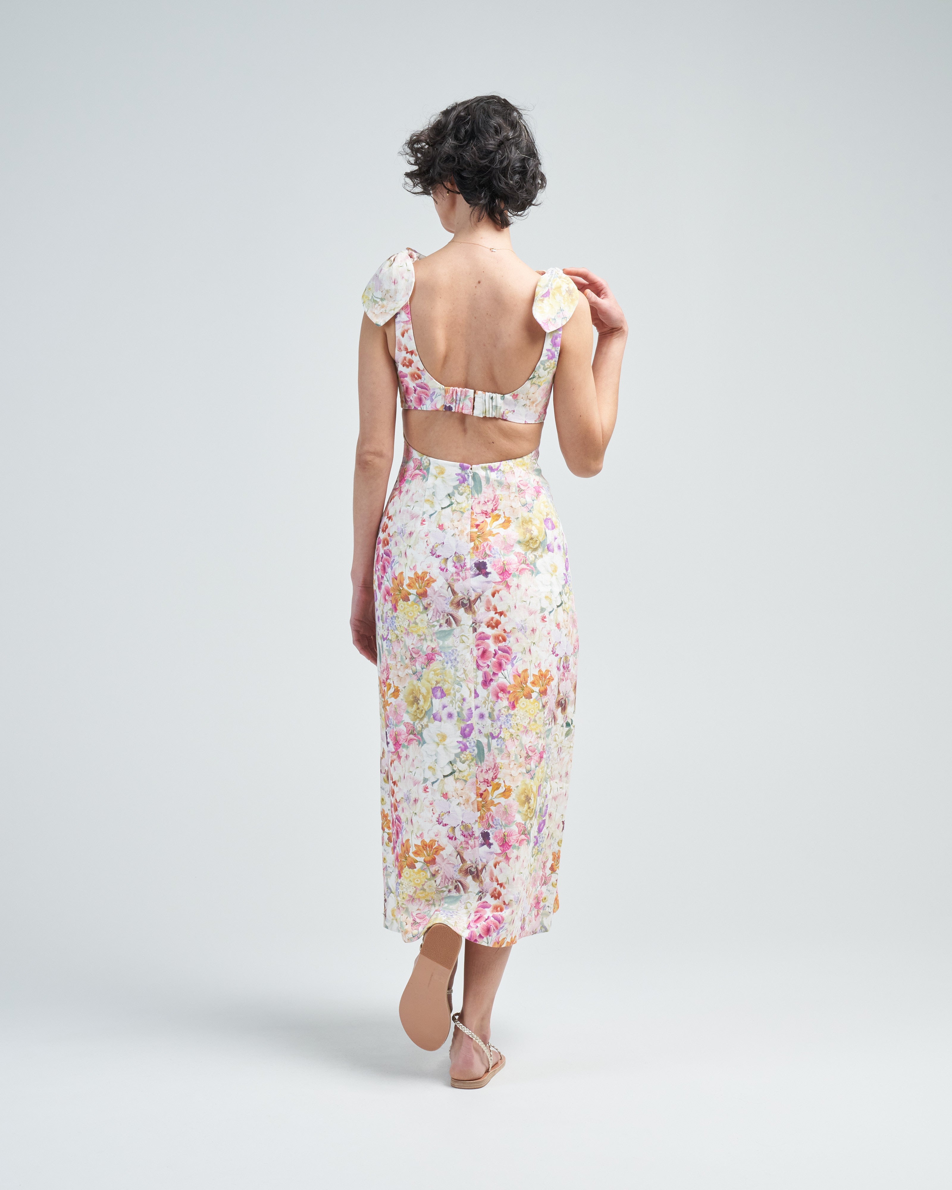 Zimmermann Harmony Tie Shoulder Midi Kaleidoscope Garden Zimmermann Harmony Tie Shoulder Midi Kaleidoscope Garden