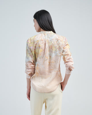 heaven print cotton silk voile grandfather shirt
