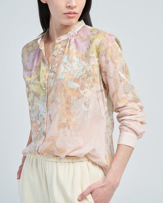 heaven print cotton silk voile grandfather shirt