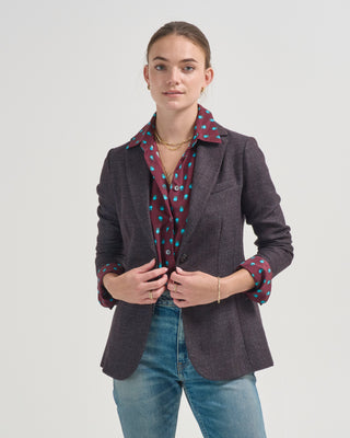 slim long lux texture jacket