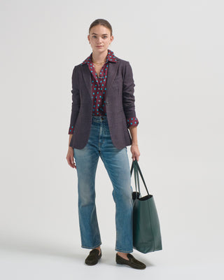 slim long lux texture jacket