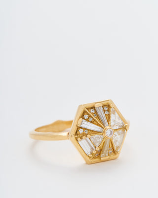 hexagon ring - gold