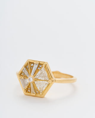 hexagon ring - gold