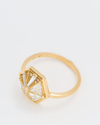 hexagon ring - gold