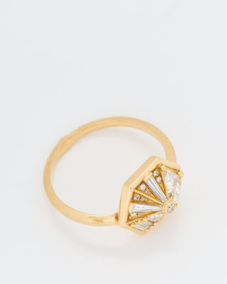 hexagon ring - gold