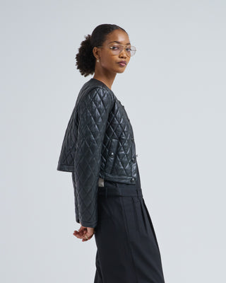 hook front leather jacket