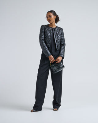 hook front leather jacket