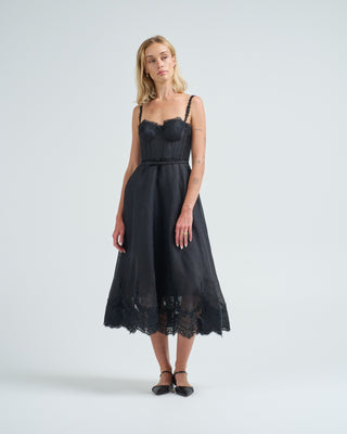 hypnotic lace trim gown