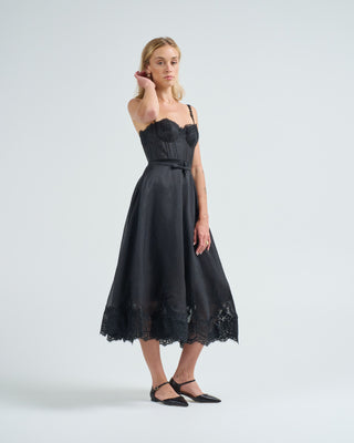 hypnotic lace trim gown