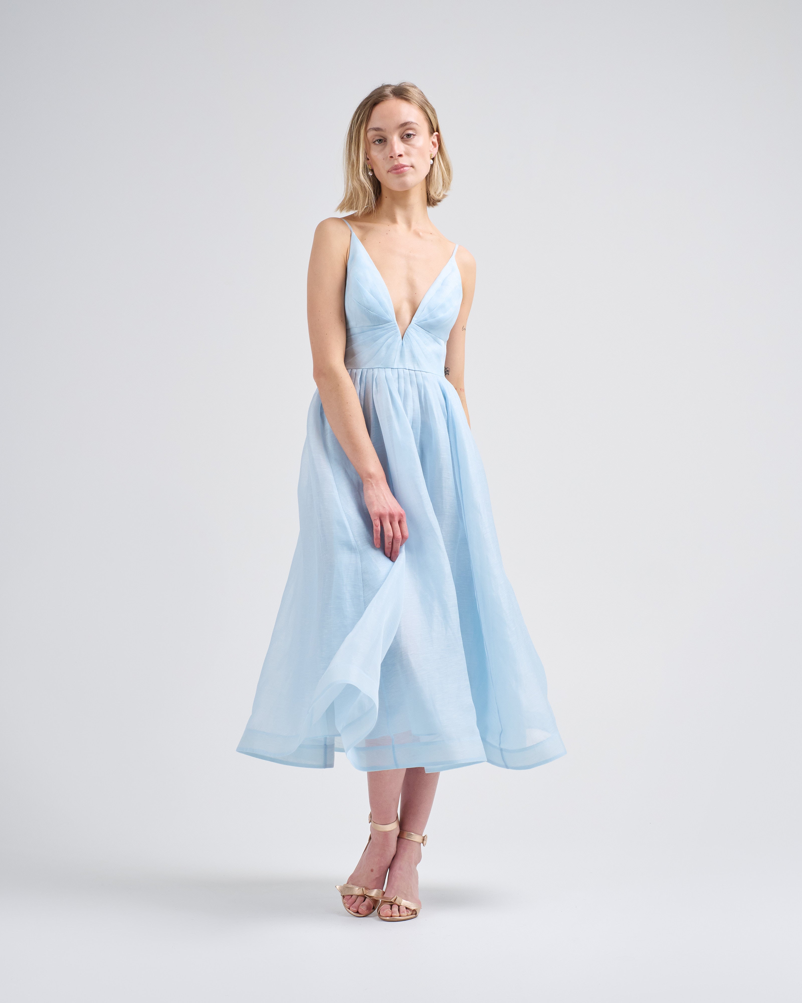 Zimmermann Illuminate V Neck Midi Dress Mint Zimmermann Illuminate V Neck Midi Dress Mint