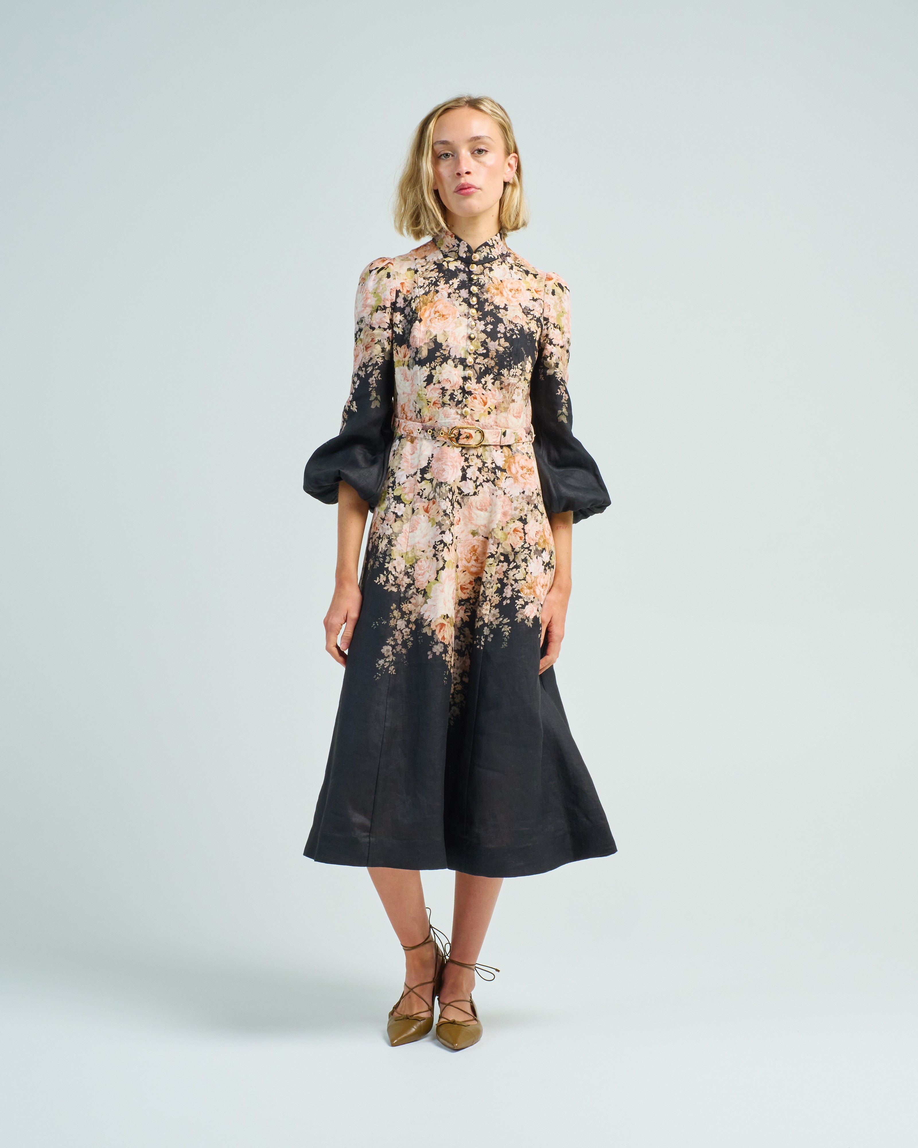 illustration buttoned midi illustration buttoned midi