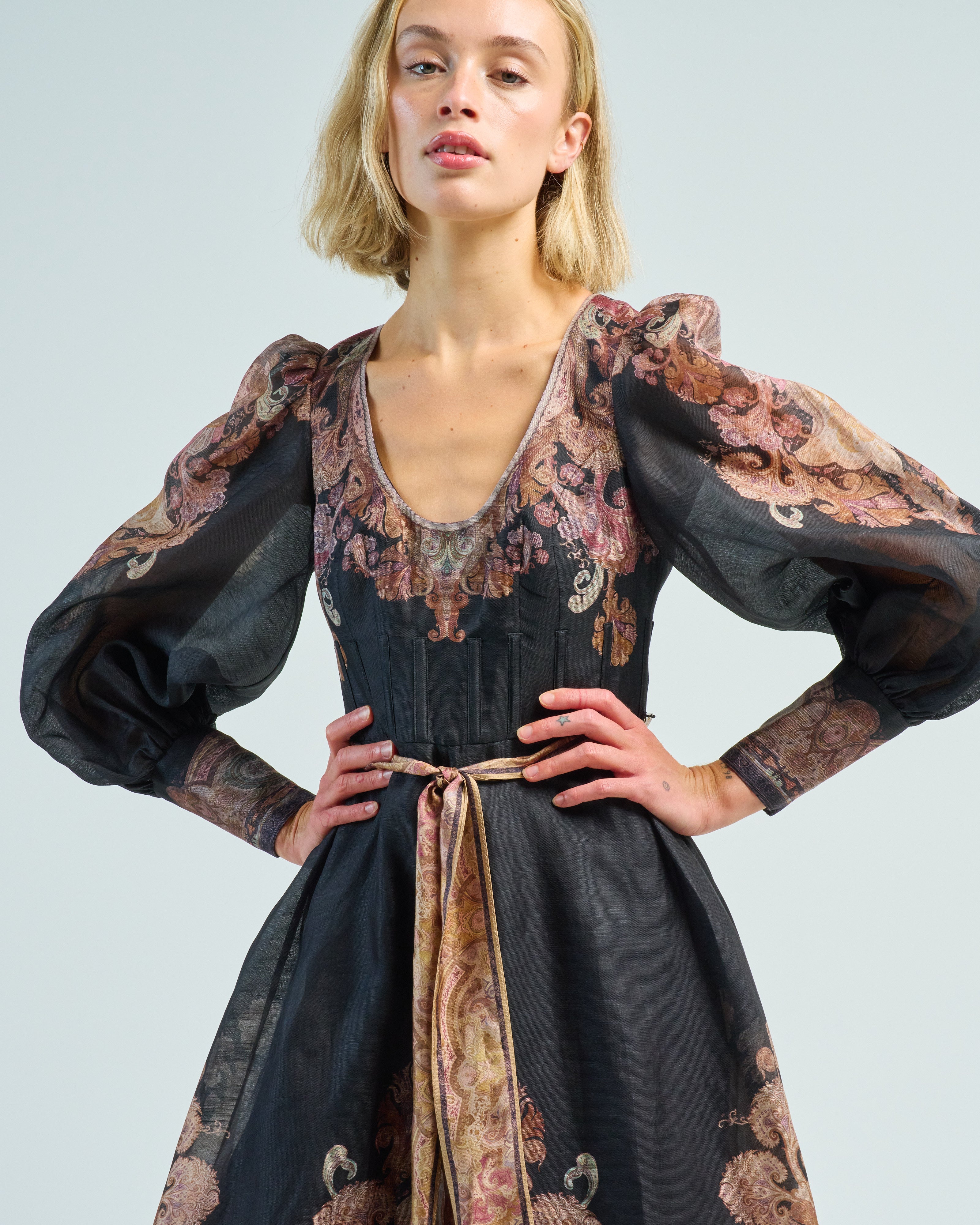 Zimmermann Illustration Structured Dress Black Paisley Zimmermann Illustration Structured Dress Black Paisley