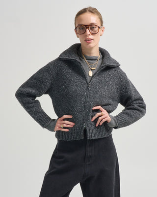 irene confetti wool alpaca zip cardigan