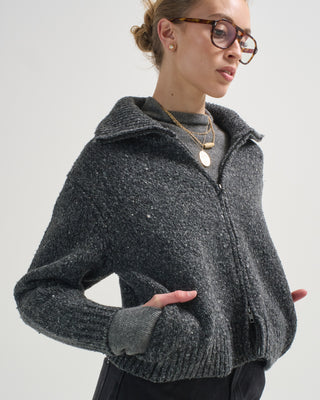 irene confetti wool alpaca zip cardigan