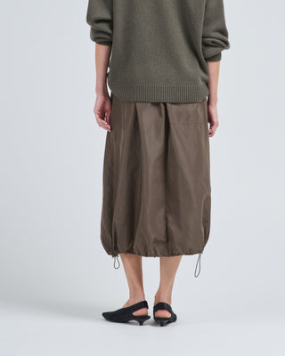 italian sporty nylon midi anorak skirt