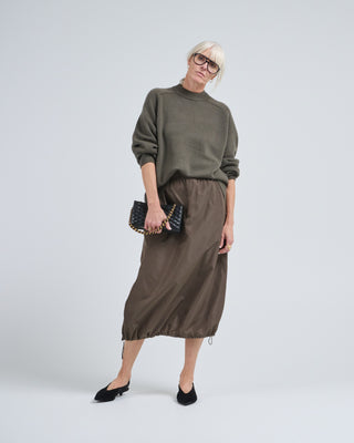 italian sporty nylon midi anorak skirt