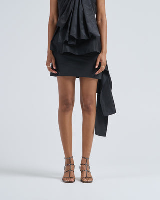 italian sporty nylon ribbon skirt