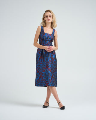 jacquard dress with leather