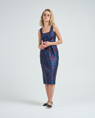 jacquard dress with leather