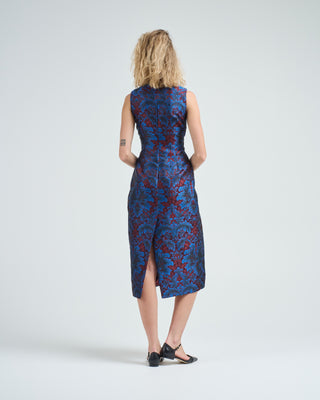 jacquard dress with leather