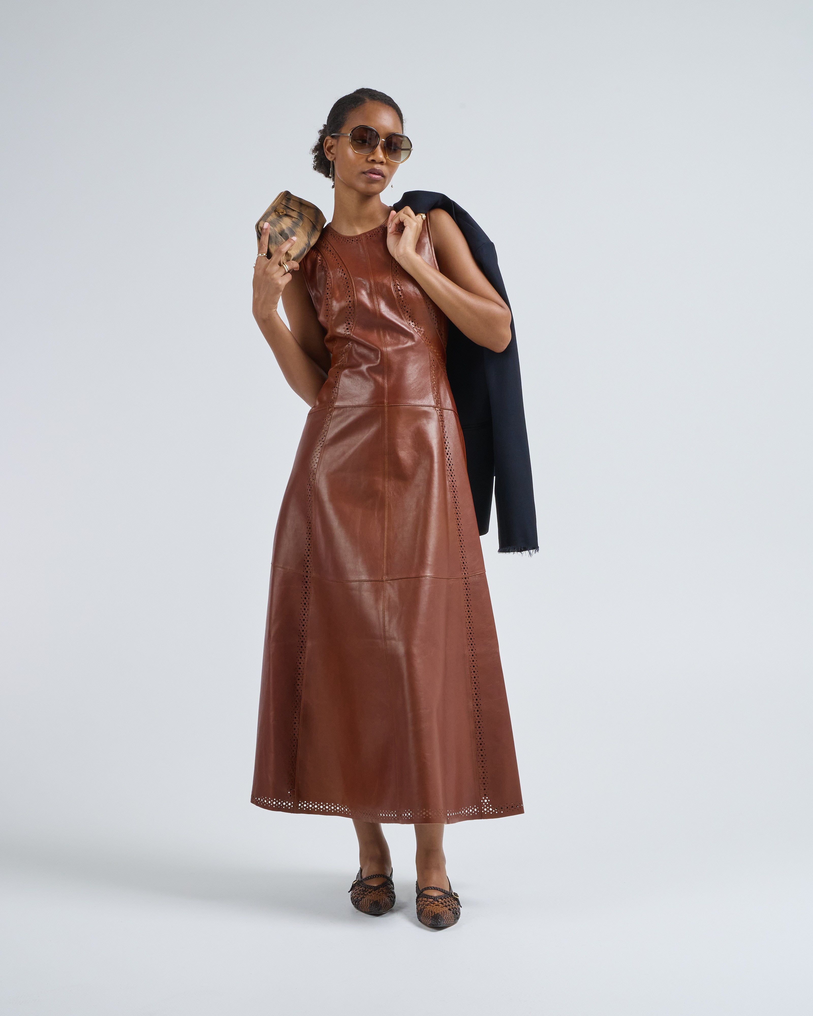ulla johnson leather dress juliette leather sleeveless midi dress