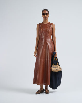 juliette leather sleeveless midi dress