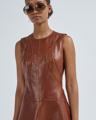 juliette leather sleeveless midi dress