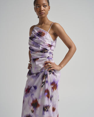 alc purple dress A.L.C. Romy Gown in Lavender fluid shape. A.L.C. Orchid Multi Waverly Dress