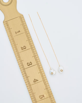 petal pearl chain earrings