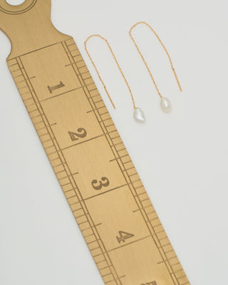 kidney pearl chain earrings