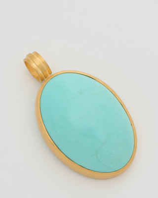 kingman turquoise large oval pendant