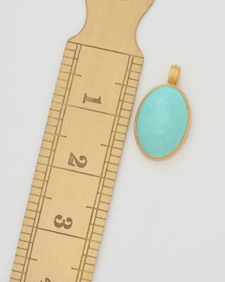 kingman turquoise large oval pendant