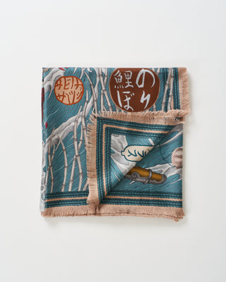 kionobori karasu silk twill large rectangular scarf