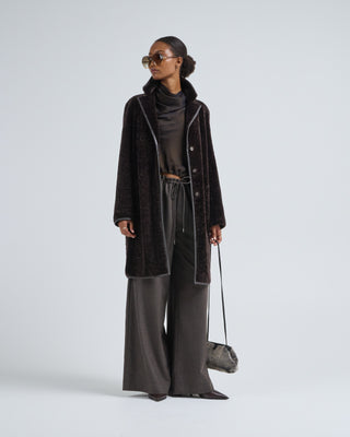knee length shearling coat