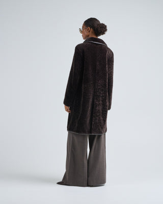 knee length shearling coat