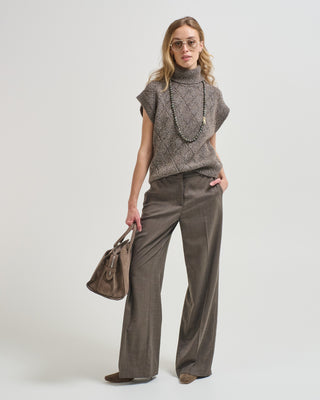 knitted mockneck sleeveless sweater wool blend